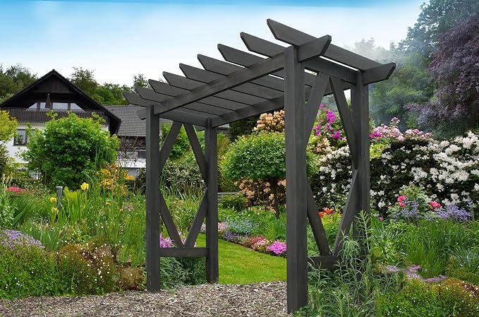 Vita Summerwood Craftsman Cedar Arbor Charcoal Garden Arch Trellis, Arch by Vita