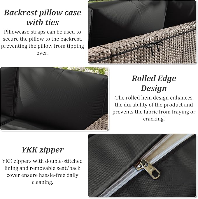 14 Pcs Outdoor Cushion Slipcovers Outdoor Patio Cushion Covers Replacement - Image 5