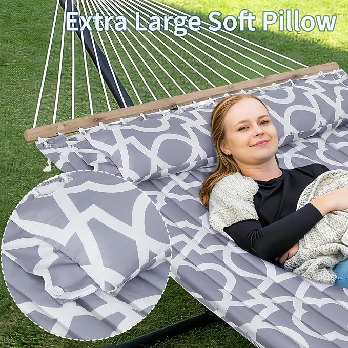 GAOMON Double Hammock with Stand, 475 lb Capacity, Adjustable Portable Hammock - Image 5