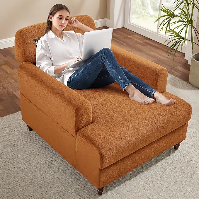 Oversized Chaise Lounge Chair, Cloud Fluffy Chaise Sofa Recliner - Image 3