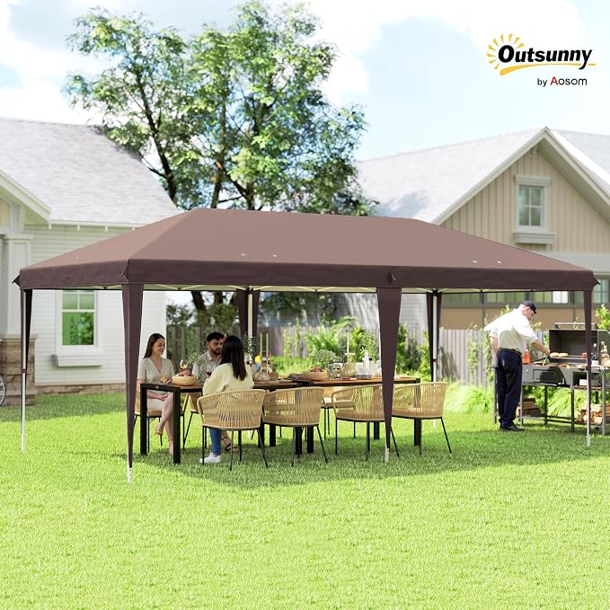 Outsunny 10' x 20' Pop Up Canopy Tent, Upgraded Heavy Duty Tents - Image 2