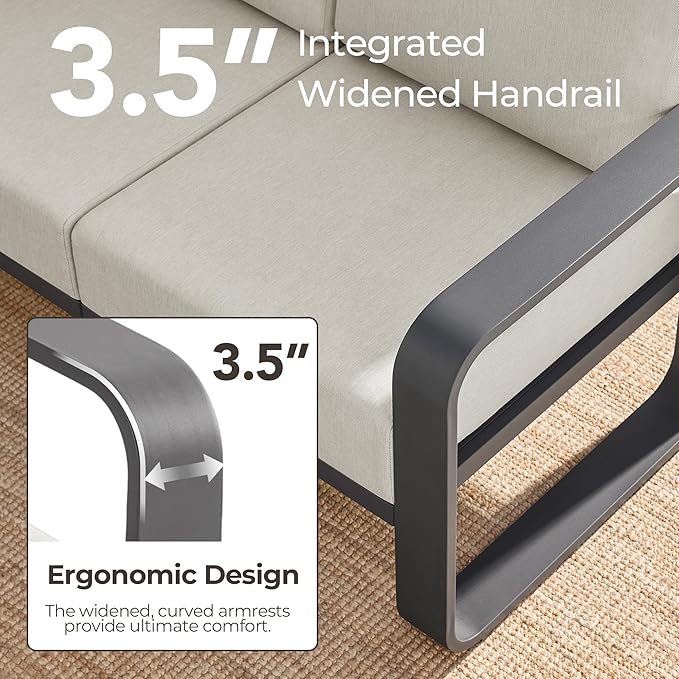 CHITA Aluminum Outdoor 3-Seater Sofa, Patio Furniture - Image 3