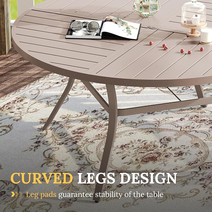 VICLLAX Round Patio Table with Adjustable Umbrella Hole - Image 6