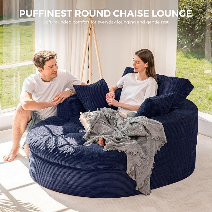 MAXYOYO Modular Sectional Chaise Lounge Sofa, Round Upholstered Lounge Chair - Image 4