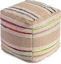 Anji Mountain Artisan Crafted Cotton Blend Pouf Ottoman | Versatile Floor by AnjiMountain
