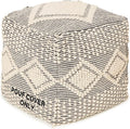 REDEARTH · UNSTUFFED Square Pouf Ottoman Cover Textured Storage Boho Cube Poof by REDEARTH