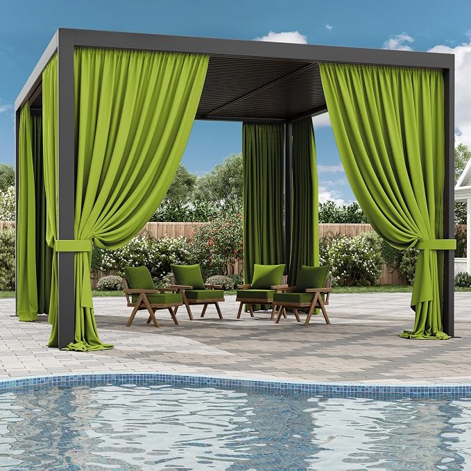 Gazebo Universal Replacement Privacy Curtain, 4-Panels Sidewall Curtains - Image 6