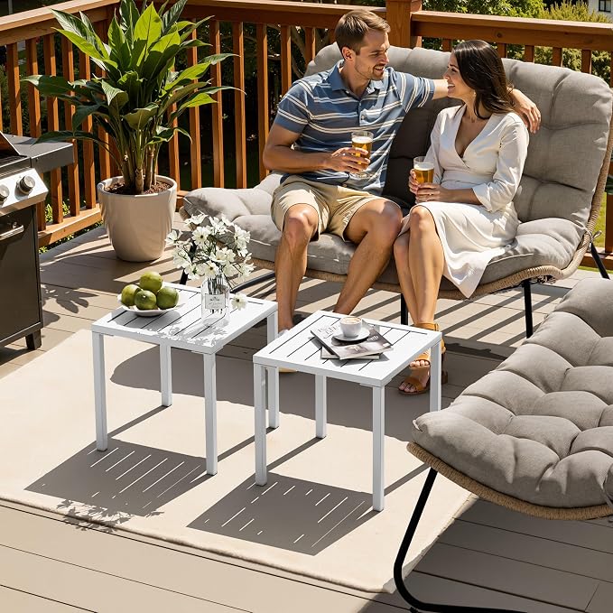 Crestlive Products Aluminum Outdoor Side Table, Pool Lounge Chair Side Table - Image 8