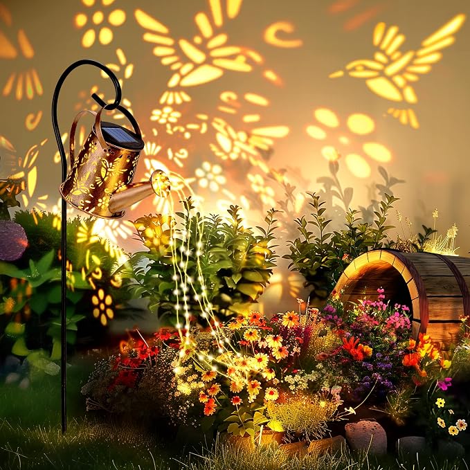 Solar Lights Outdoor Garden Decor, Solar Lanterns Watering Can Lights Gardening by PATIOPIA