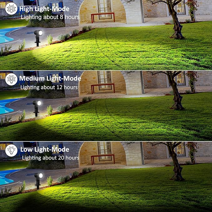 MEIHUA 6 in 1 Solar Spot Lights Outdoor, Solar Landscape Spotlights - Image 4