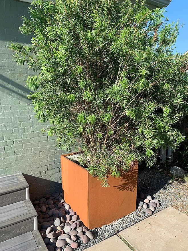 Corten Steel Planter Box Metal Square Planters 26 Inch Steel Large Outdoor - Image 5