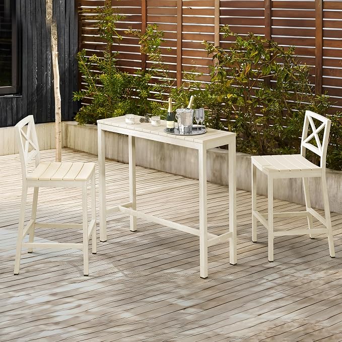 Outdoor Bar Stools Set of 2, 26 Inch All Weather HDPS Patio Counter Height - Image 2