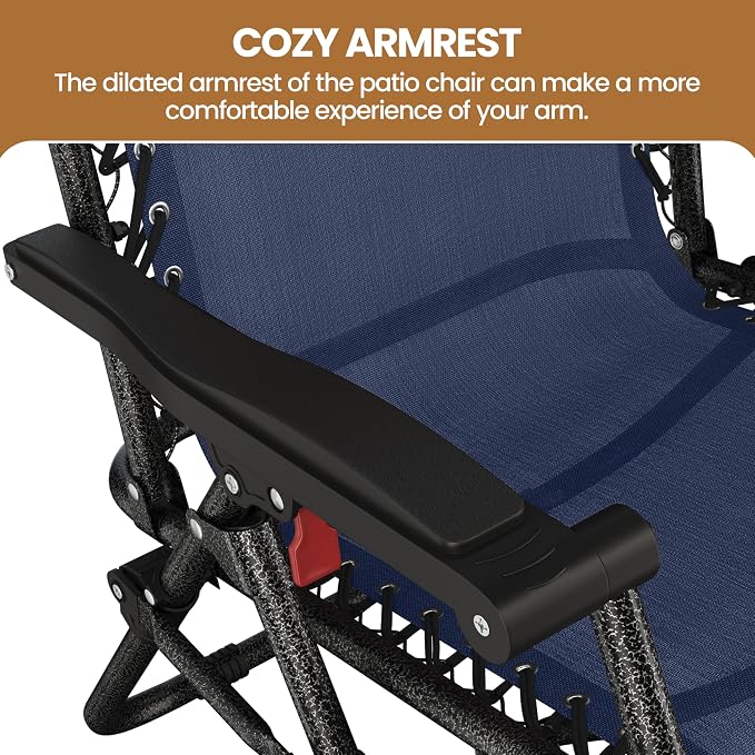 Yaheetech Zero Gravity Recliners Outdoor Adjustable Folding Reclining Lounge - Image 6