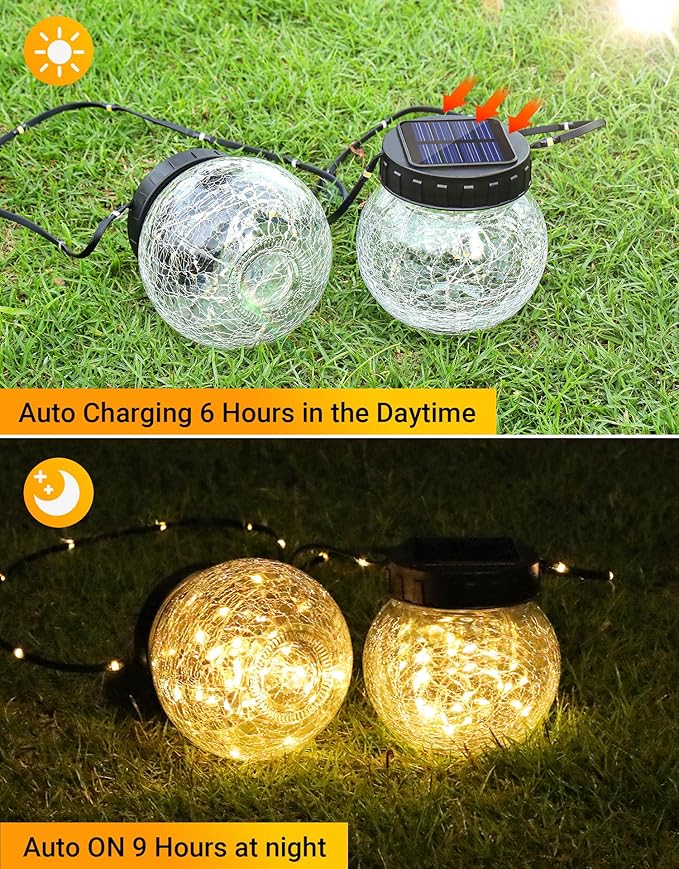 PARTPHONER Solar Lights Outdoor Waterproof 12-Pack, Solar Powered Hanging - Image 5