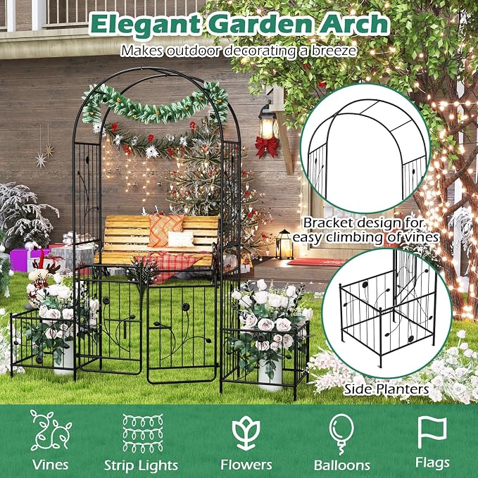 Giantex Garden Arch with Planter - Image 6