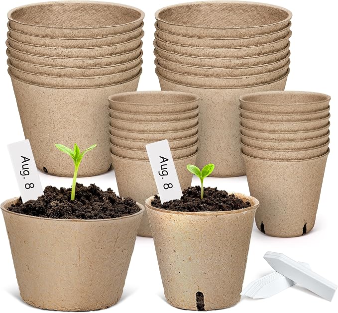homenote Peat Pots, 3.15/4 Inch 60 Pcs Seed Starting Pots - Image 9