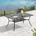 VICLLAX Metal Patio Table for 6, Outdoor Dining Table by HOME