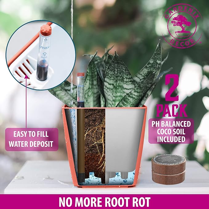 GARDENIX DECOR 5" Self Watering pots - Image 3