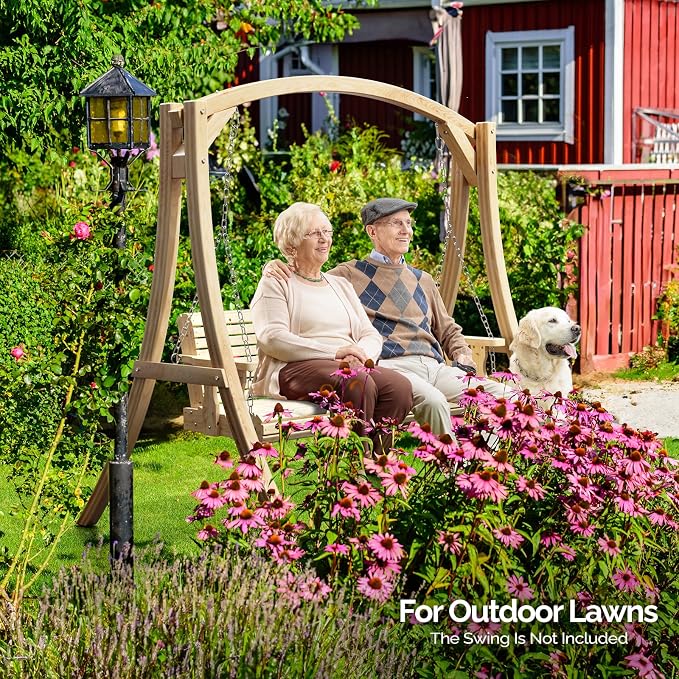 VINGLI 5FT Wooden Swing Frame, 1000LBS Heavy Duty A-Frame Porch Swing Stand - Image 9