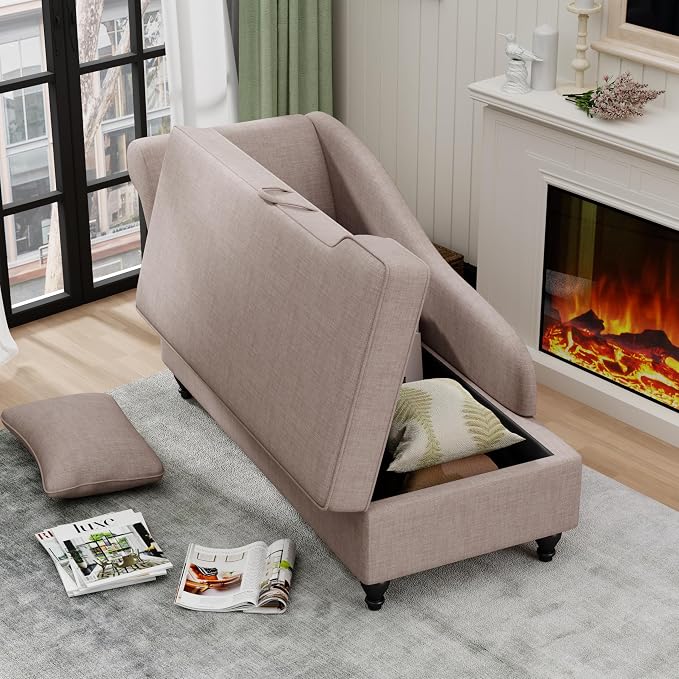 Yongqiang Storage Chaise Lounge Indoor Upholstered Sofa Recliner Lounge Chair - Image 3