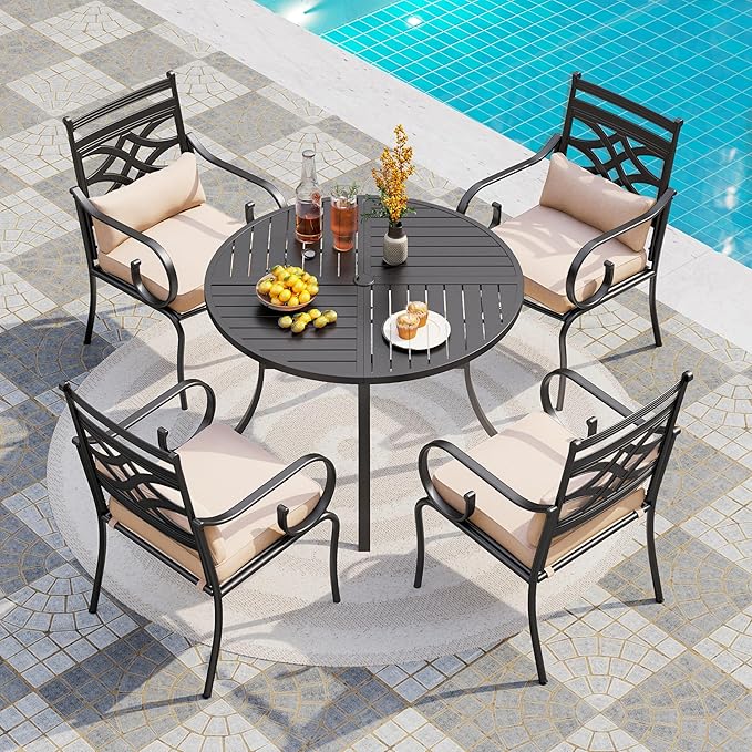 PHI VILLA 5 Pieces Outdoor Dining Set by PHIVILLAThepioneerofcomfortablehouseholdsupplies