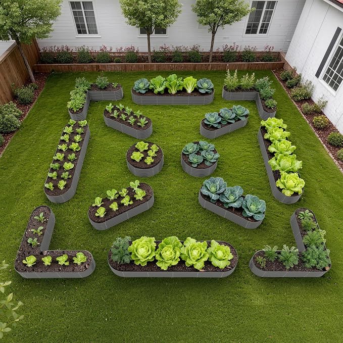A ANLEOLIFE Set of 14 18 Inch Tall Raised Garden Beds Kit, Heart-Shaped - Image 3