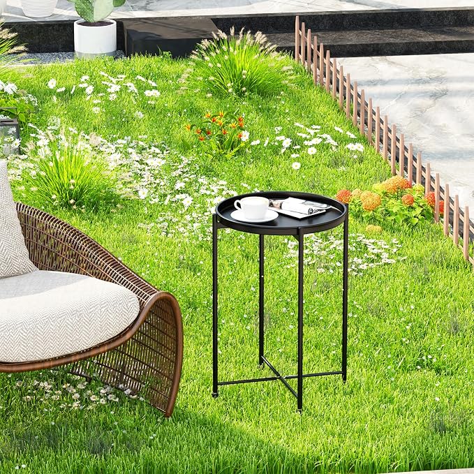 Garden 4 you Small Side Table, Mini Round End Table, Modern Nightstand - Image 5