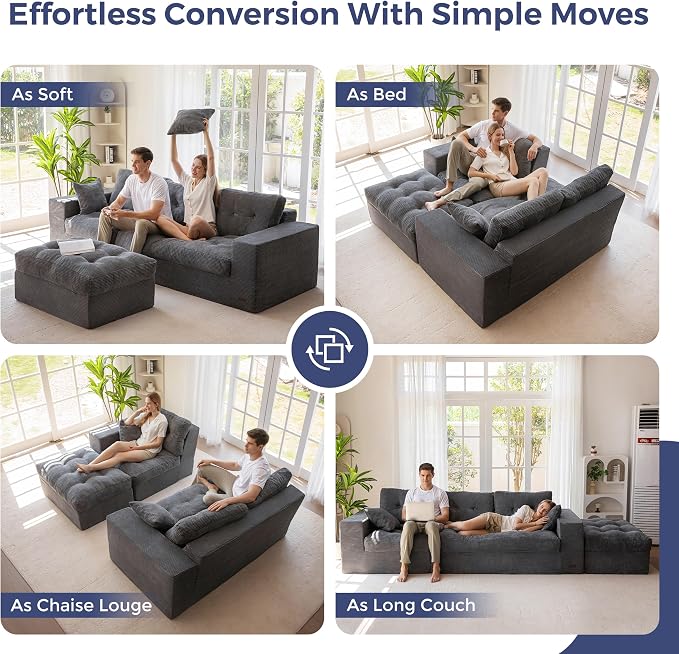 MAXYOYO 104" L Shaped Modular Sectional Sofa - Image 4