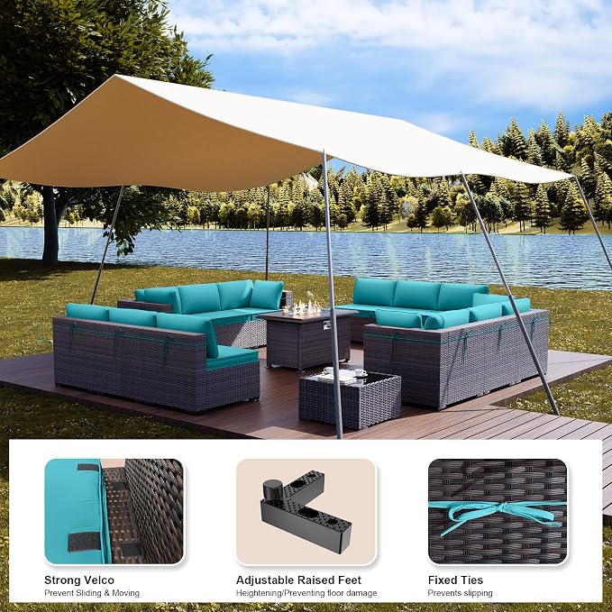 Kullavik 15 Pieces Outdoor Patio Furniture Set - Image 3