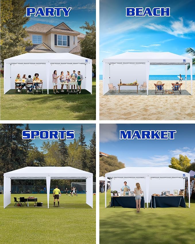 10x20ft Canopy Sidewalls fit 10x20ft Pop Up Tent, Waterproof 99% UV Protection - Image 8