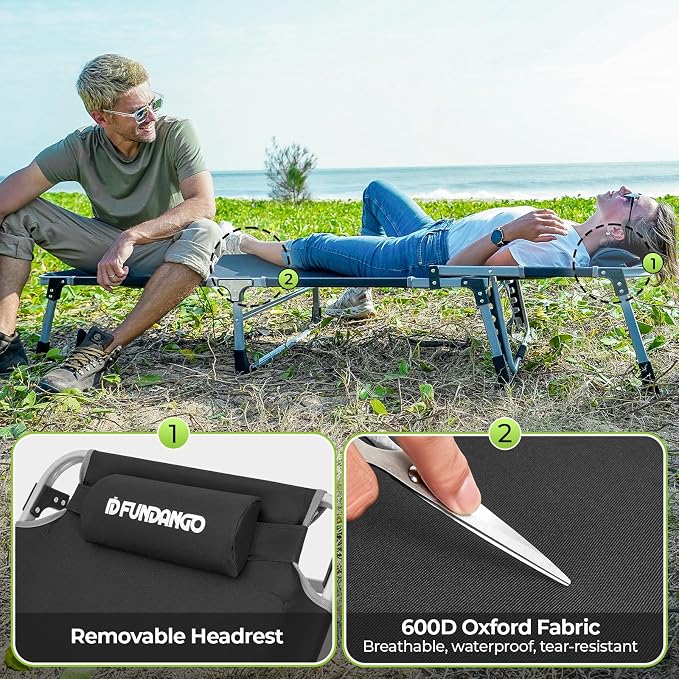FUNDANGO 2 Pack Extra Wide Folding Lounge Chairs - Image 6