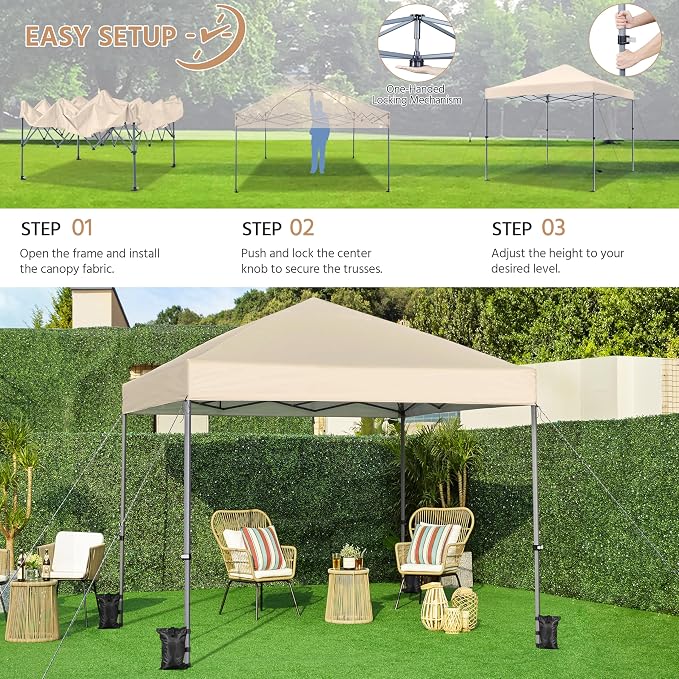 Yaheetech 10x10 1-Person Setup Pop Up Canopy Tent, Instant Portable Commercial - Image 2