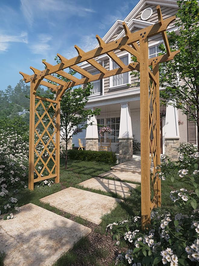 Vita Heartwood Grande Cedar Arbor, 85 inch L x 26 inch W x 89 inch H, Opening by Vita