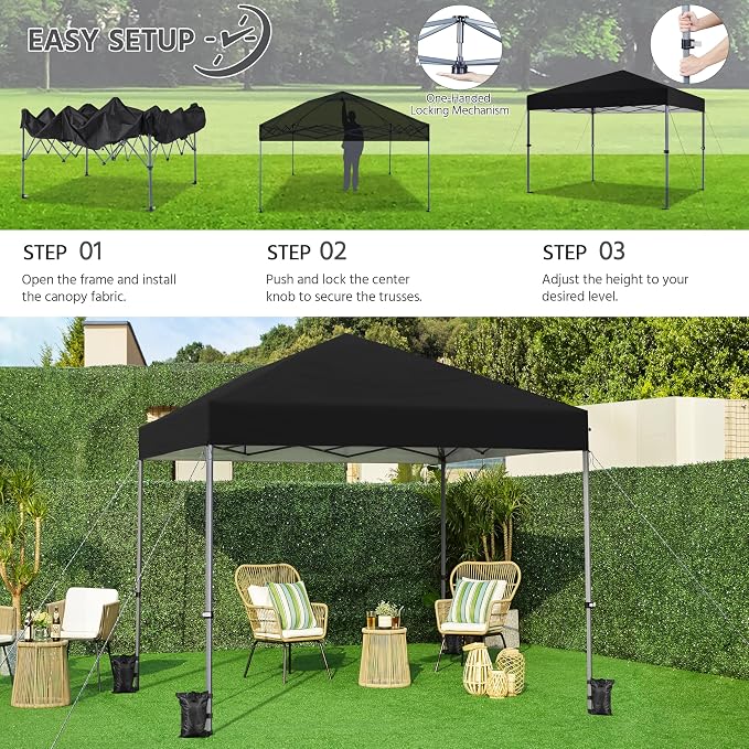 Yaheetech 10x10 1-Person Setup Pop Up Canopy Tent, Instant Portable Commercial - Image 2
