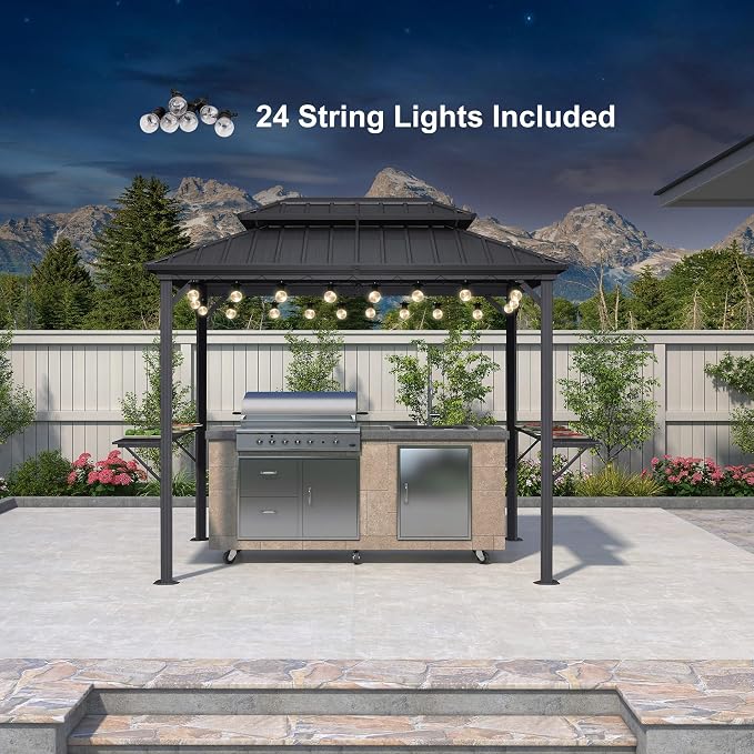 PURPLE LEAF 6' X 9' Hardtop Grill Gazebo - Image 9