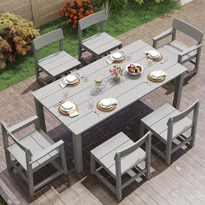 Patio Dining Sets 7 Piece HIPS Outdoor Dining Table Set by JOCOEVOL