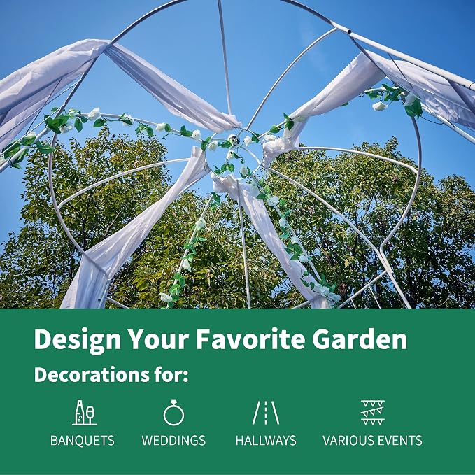 Birdcage Shape Garden Arches Arbors, Metal Gazebo White Enduring Iron Trellis - Image 9