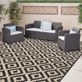 SAND MINE Waterproof Outdoor Rug 8x8 ft, Plastic Reversible Rug, Modern Area Rug by SANDMIND