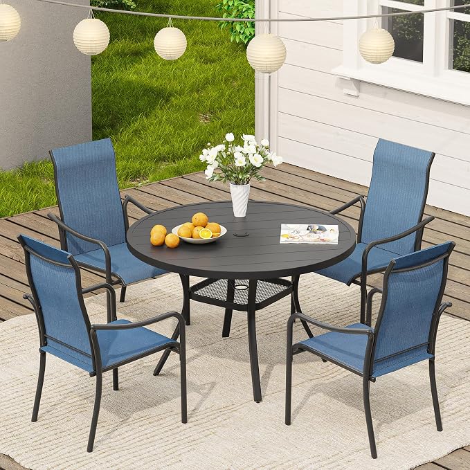 VICLLAX 40.6" Round Patio Table, Outdoor Dining Table - Image 4