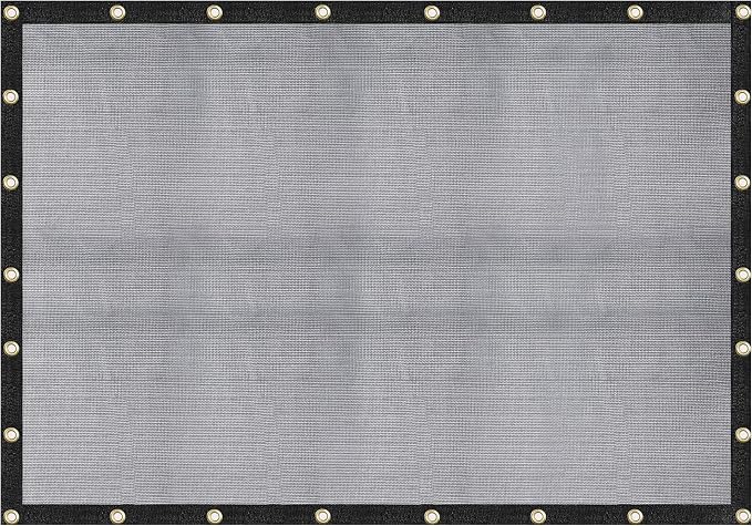 60-70% 10 FT X 12 FT Mesh Tarp/Shade Cloth 9-Needle Knitted Heavy Duty Black by WindscreenSupplyCompany