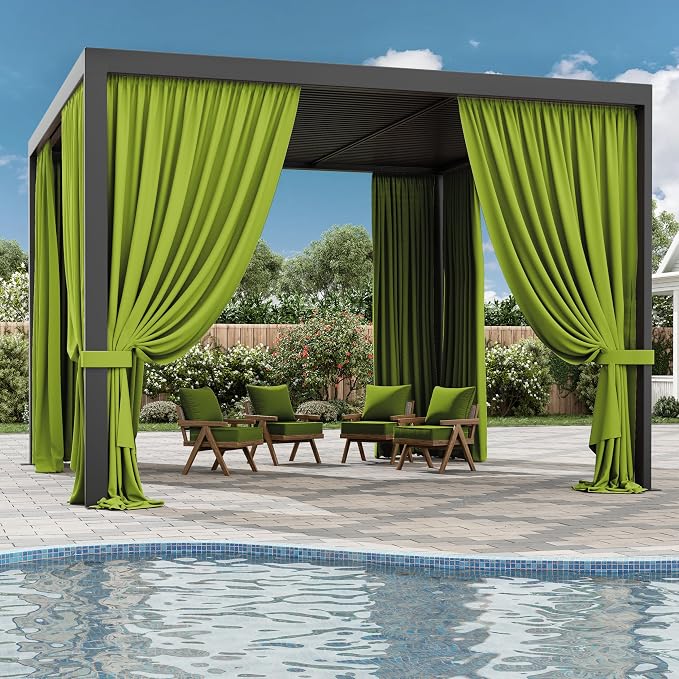 Gazebo Universal Replacement Privacy Curtain, 4-Panels Sidewall Curtains - Image 6