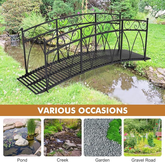 JSUN7 8 FT Metal Garden Bridge - Image 6