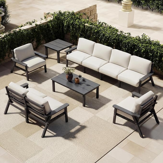 Patio Furniture Set 8 Seats, 4-Seater and 2-Seater Outdoor Sofas by PatioKingdom