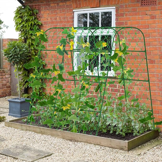 Cucumber Trellis for Raised Bed, U-Shape Garden Trellis for Climbing Plants - Image 2