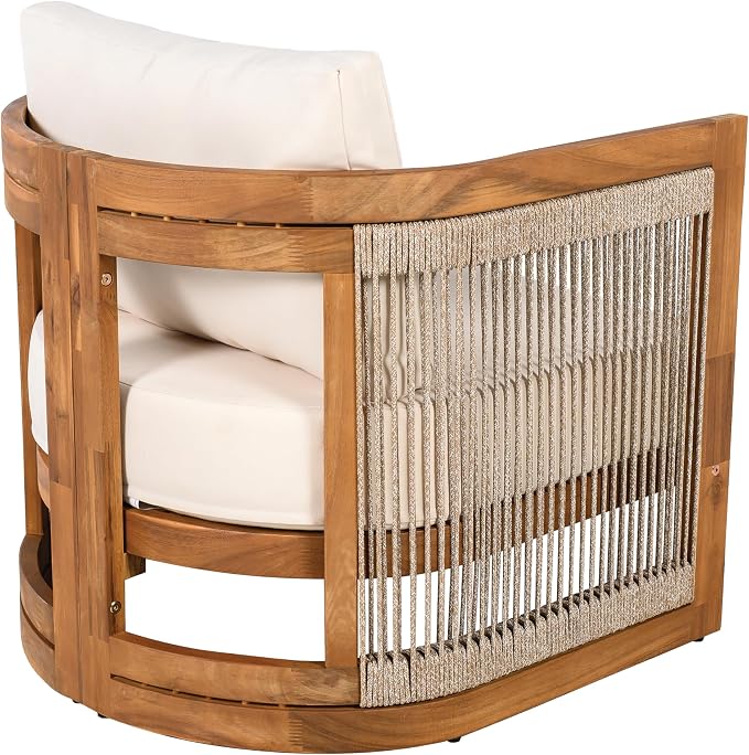Merax 4-Piece Patio Premium Acacia Wood Outdoor Furniture Set, All Weather - Image 6