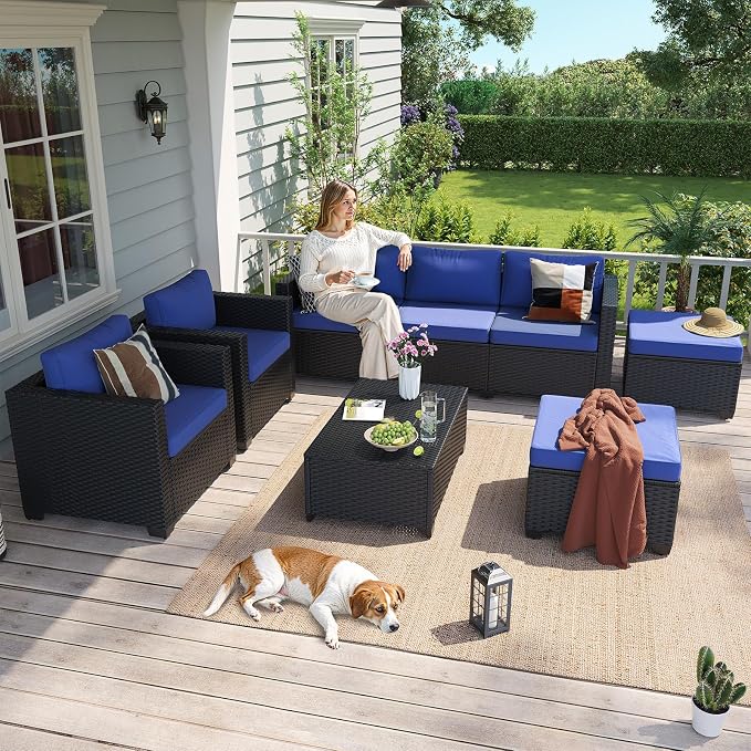 Aoxun 8 Piece Outdoor Patio Furniture Set 7 Seats, Outdoor Sectional - Image 3
