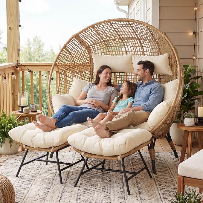 NICESOUL Modern Double Egg Chair - Image 4