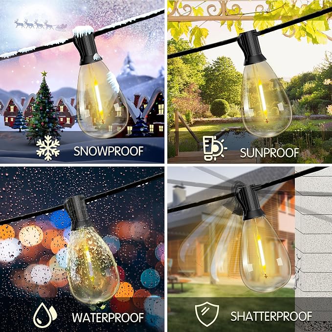 DAYBETTER 50FT Solar String Lights Outdoor Waterproof - Image 4