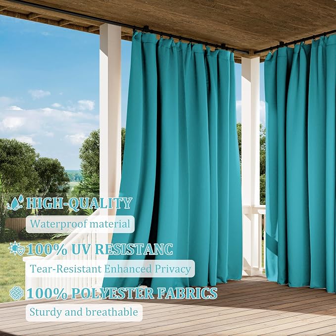 Gazebo Universal Replacement Privacy Curtain, 4-Panels Sidewall Curtains - Image 5