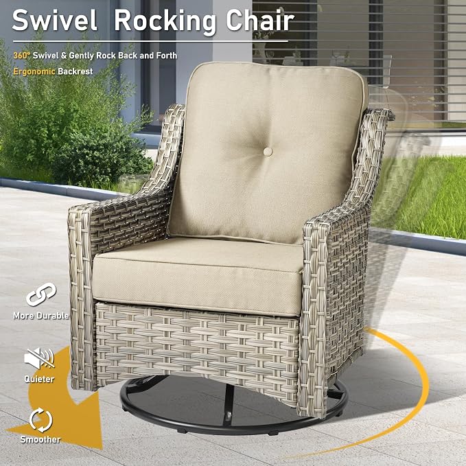 HOOOWOOO 5 Piece Patio Furniture Conversation Sets - Image 2